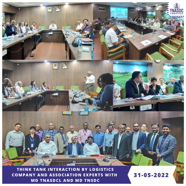 Think Tank Interaction by Logistics Company and Associations Experts with MD TNASDCL and MD TNSDC on 31st March 2022 at the Secretariat Building, Government of Tamil Nadu