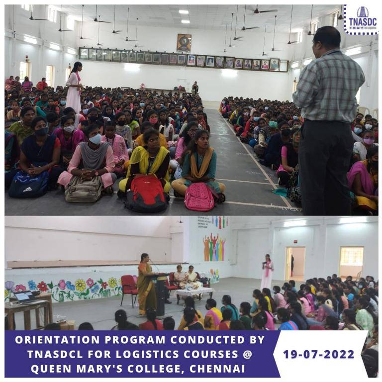 Orientation Program Conducted by TNASDCL for Logistics Courses @ Queen Mary's College, Chennai 19-07-2022