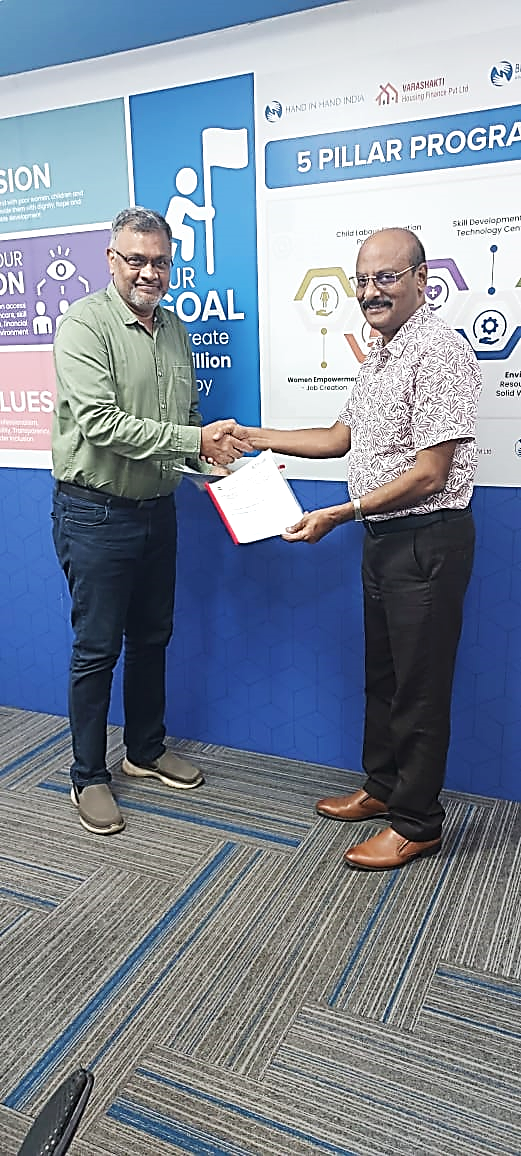 MOU SIGNING CEREMONY AT NAZARETH COLLEGE OF ARTS AND SCIENCE, CHENNAI - 18.08.2022