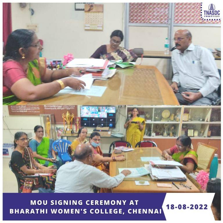 MOU Signing Ceremony at Bharathi Women's College, Chennai - 18.08.2022
