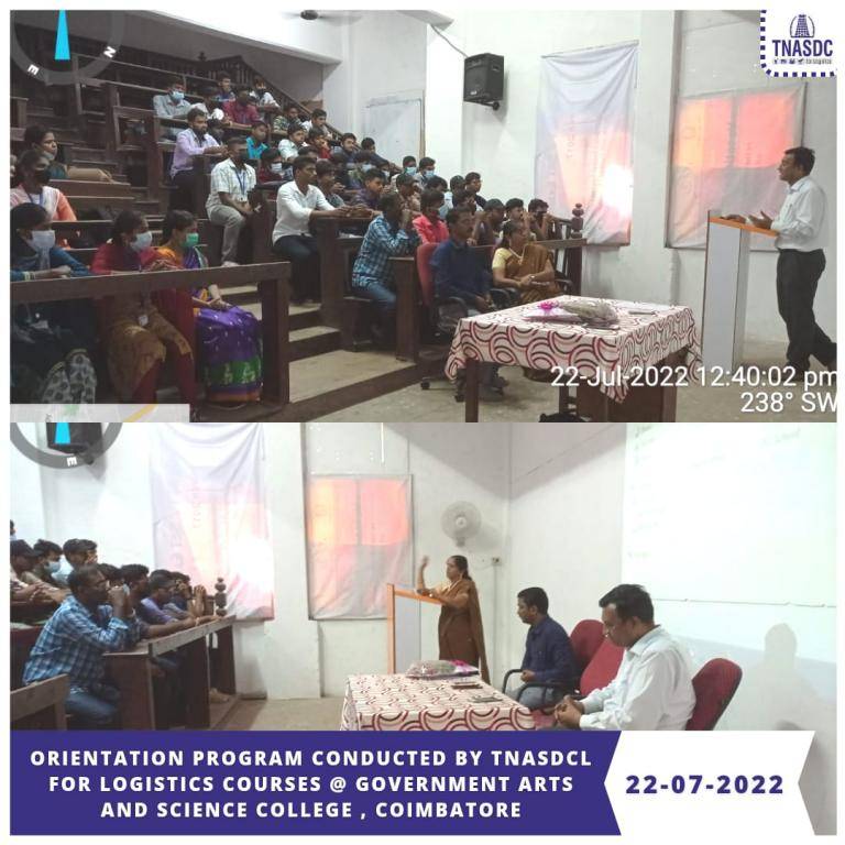 Orientation Program Conducted By TNASDCL For Logistics Courses @ Government Arts and Science College, Coimbatore 22- 07- 2022